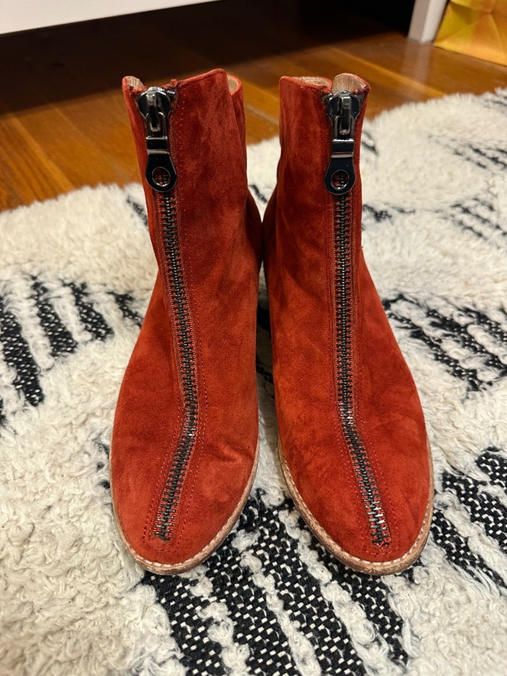 Matiko red suede ankle boots